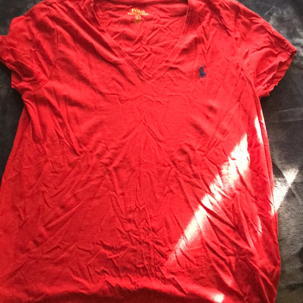 Red large polo V-kneck